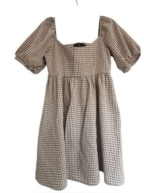 Pomander Place Tuckernuck Gingham Taupe Sundress Size Small